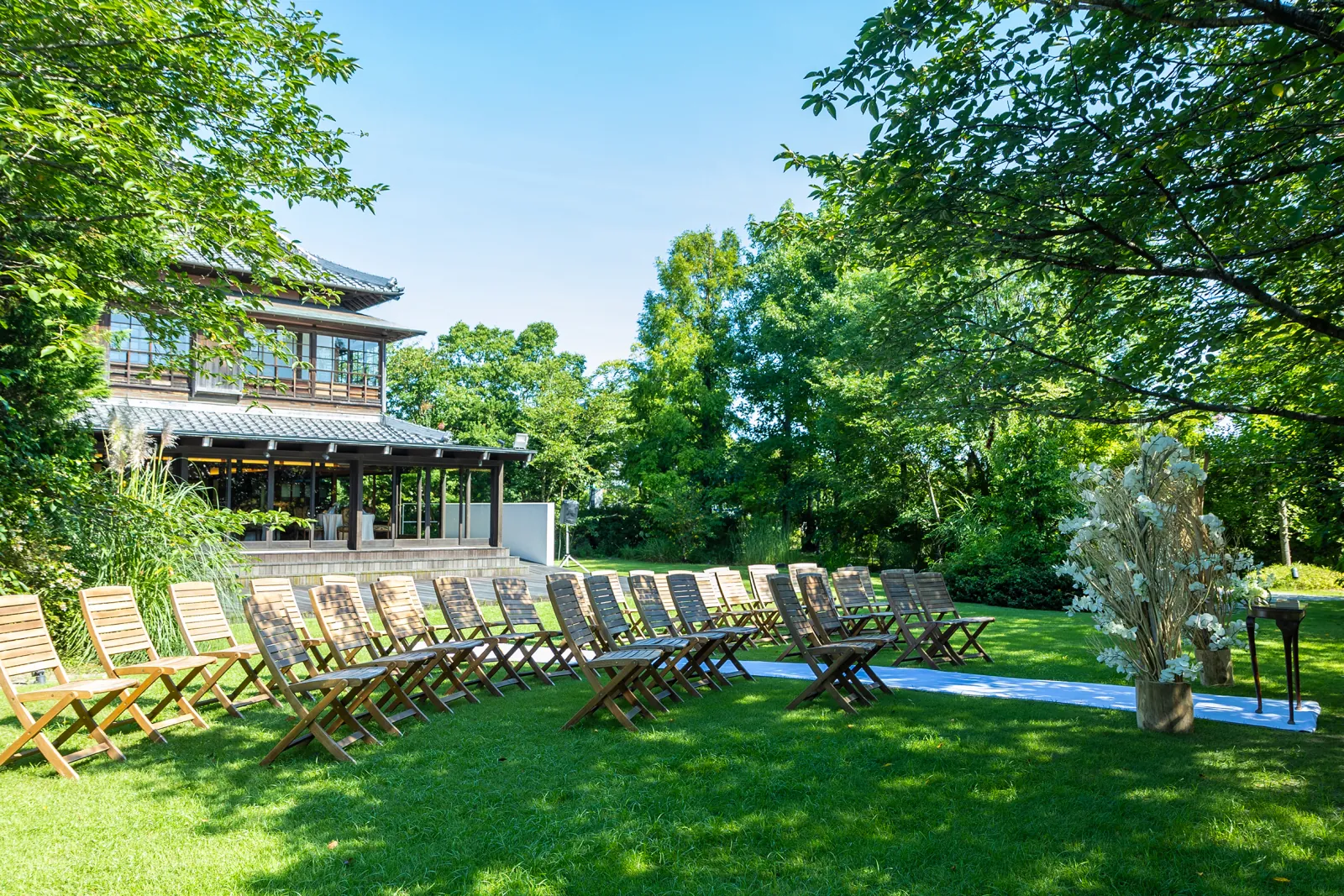 A private estate surrounded by greenery