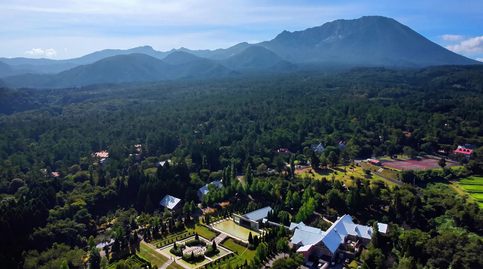 Mt. Daisen and garden views
